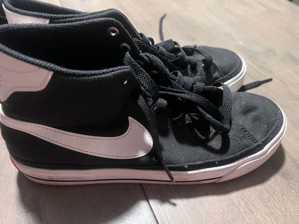Nike Court Legacy Canvas Mid Black White Sneakers Shoes